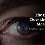 Close-up of an eye with a digital reflection in the pupil, symbolizing AI. Text reads: "The Big Picture: What Does the Evolution of AI Mean for Our World?"